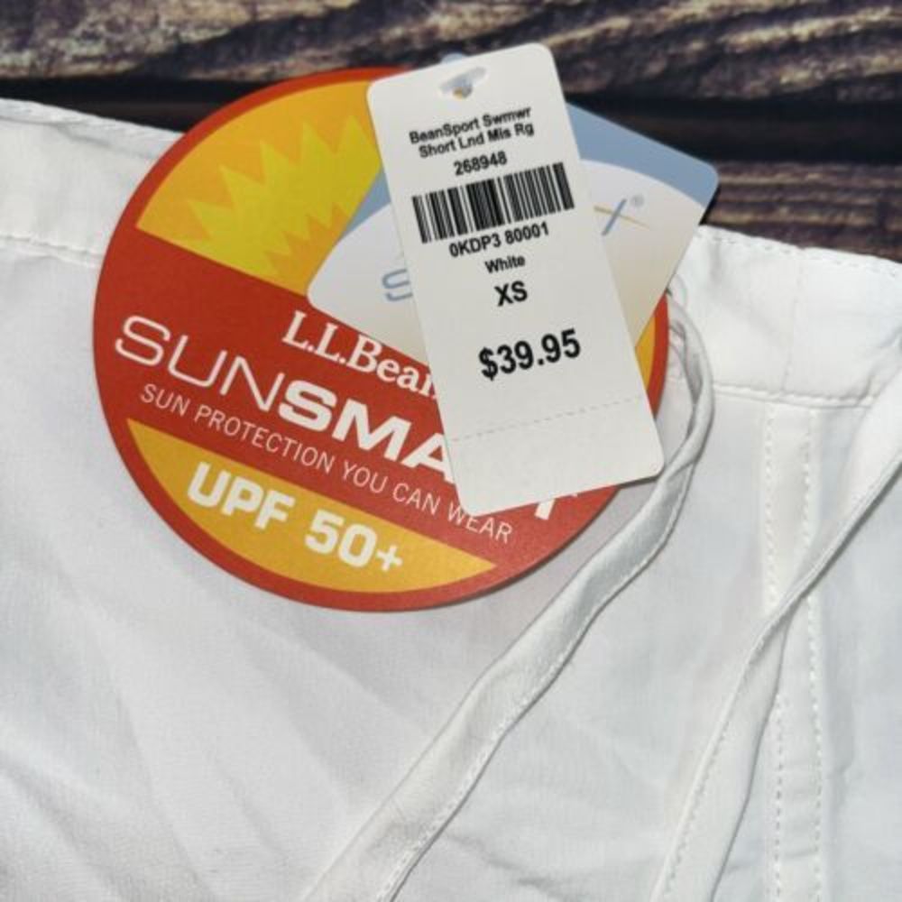 NWT LL Bean Nylon Shorts Women XS WHITE Nylon Drawstring Lined Outdoor UPF 50+ - Picture 2 of 7